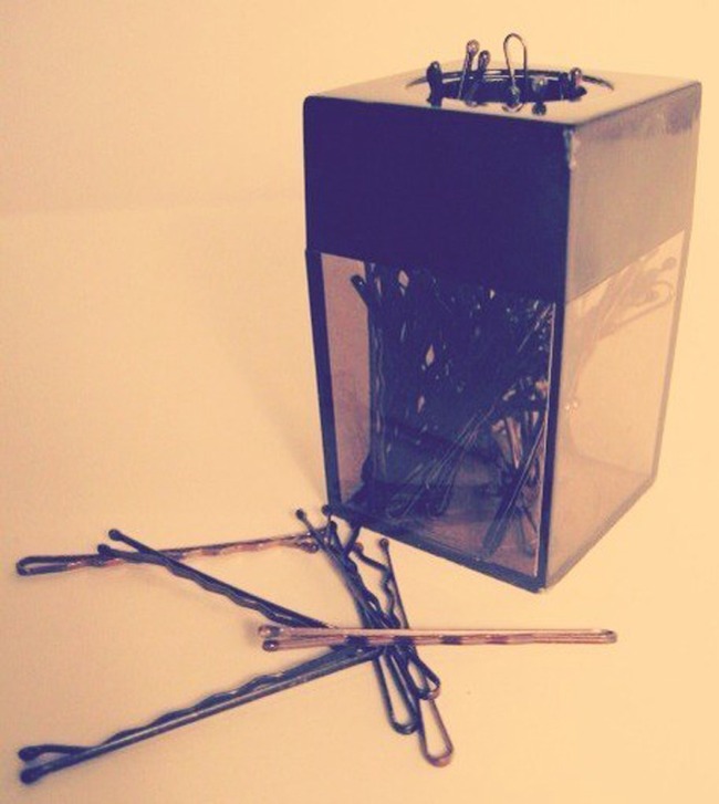 17. Magnetic paper clip holder is the berfect box for keeping your bobby pins