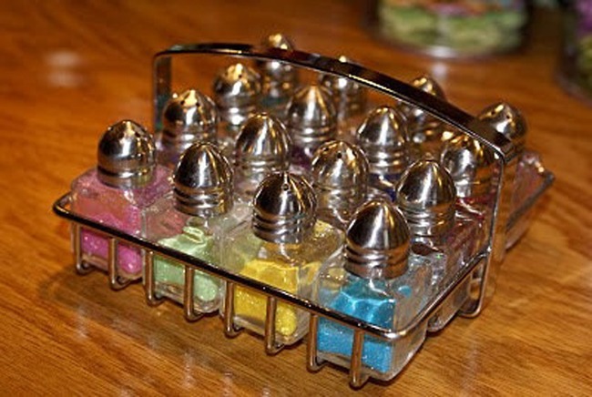 5. Salt and pepper shakers are the best glitter organisers