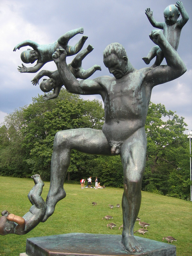 22. Kicking babies statue