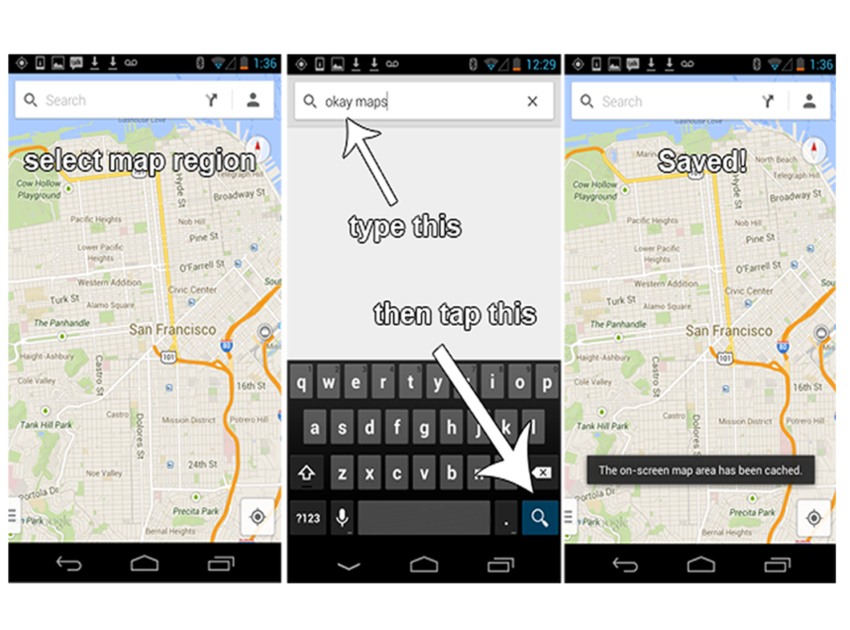 11. Use Google maps' offline mode for saving the current area for later use