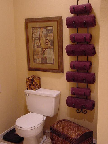 16. Wine racks as towel holders