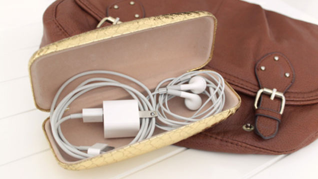 2. Sunglasses case is the best storage for your cables