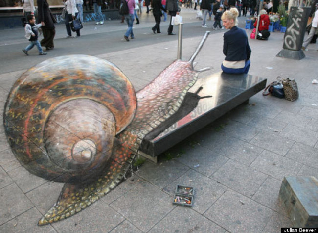 14. 3D Chalk Snail - Julian Beever