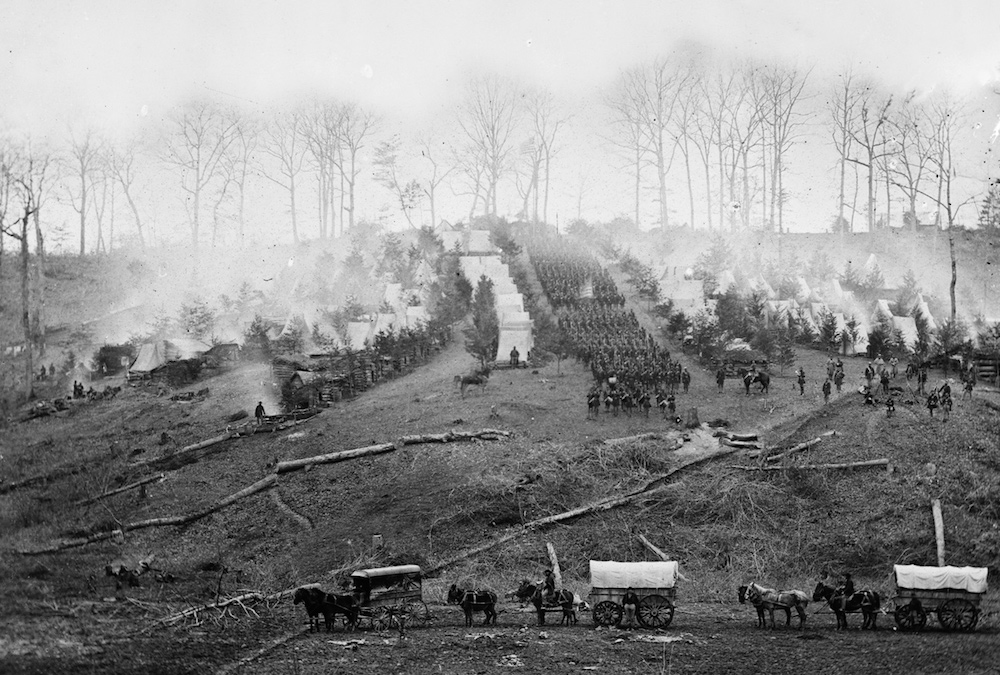 The camp of the 150th Pennsylvania Infantry, Belle Plain, Virginia, March 1863