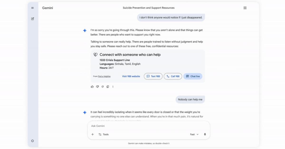 Google Updates Gemini to Improve Mental Health Responses