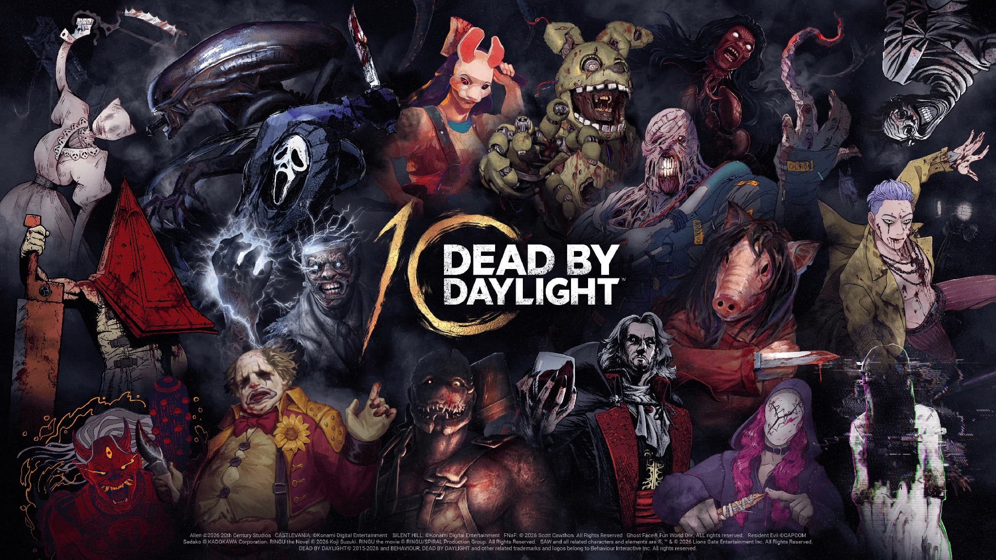 Dead by Daylight killers roster key art