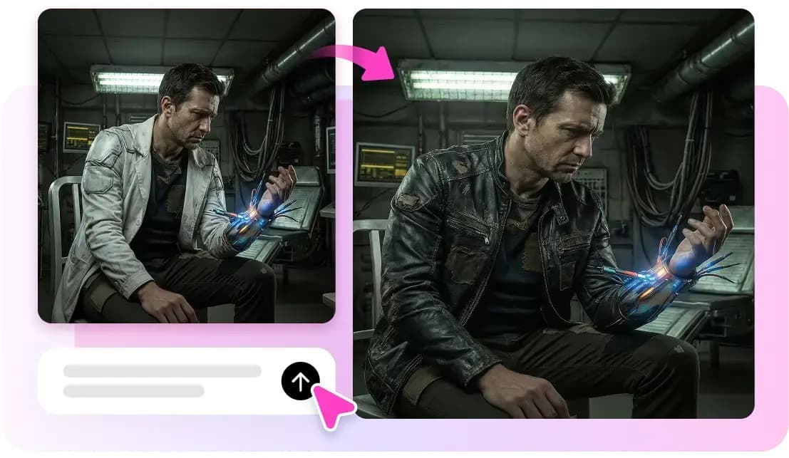 Pippit AI video generator transforming a reference image into a styled video scene