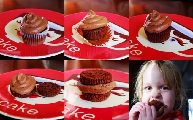 Useful Life Hacks-pictures of cupcakes and a little girl eating one