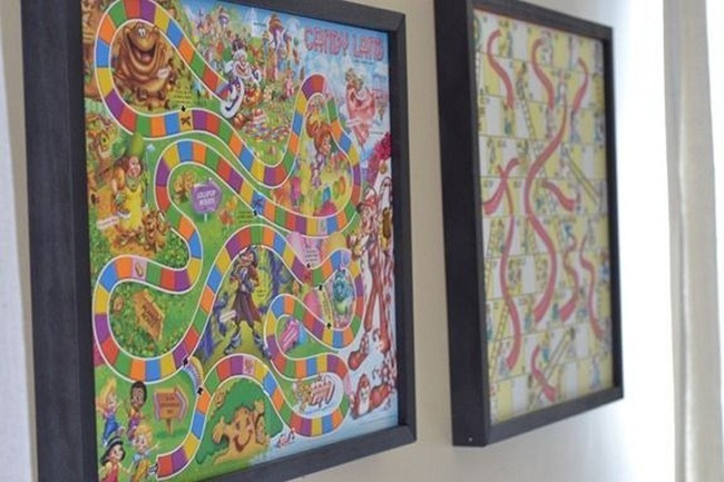 2. Use the frame board games nobody uses anymore as decorative objects