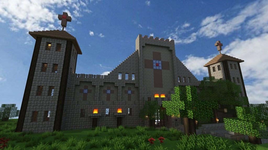 minecraft, castle, render