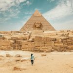 person walking near The Great Sphinx