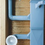 blue and white plastic pipe