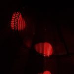 a red light that is on in the dark