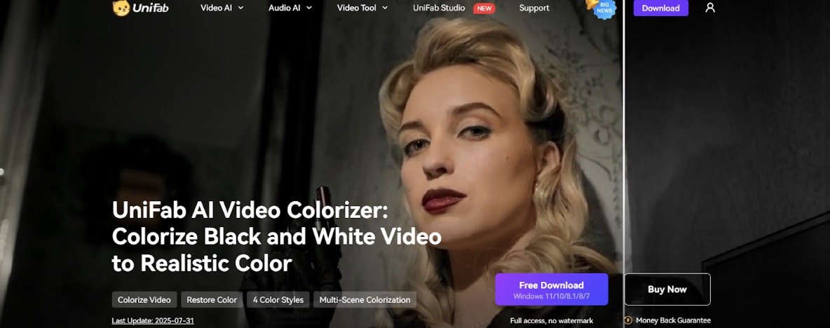 UniFab AI Video Colorizer: Making Black-and-White Videos Come Alive