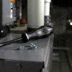 black cordless microphone on table