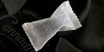 A black and white photo of a piece of cloth