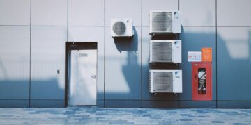 a wall with a few doors