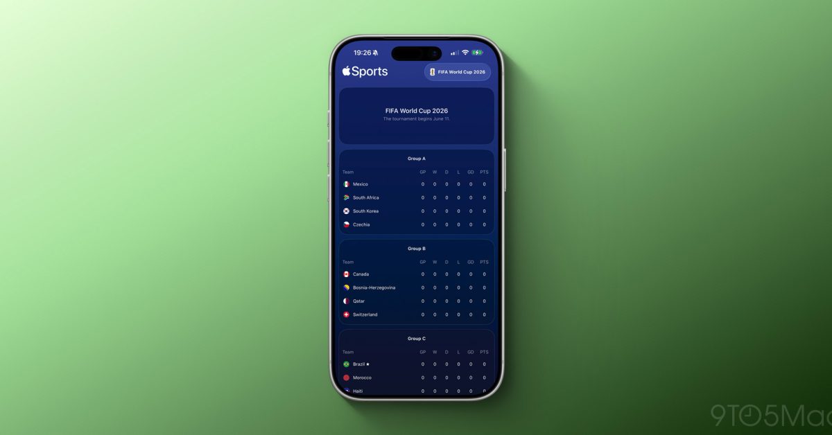 Apple Sports Now Lets You Follow 2026 FIFA World Cup Teams