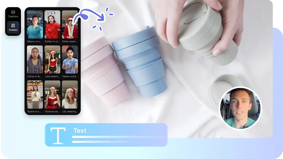 Pippit AI video generator caption styling screenshot